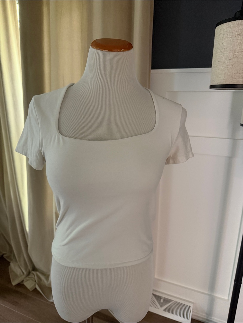 Pink Rose Ivory Square Neck Short Sleeve Top 💋
